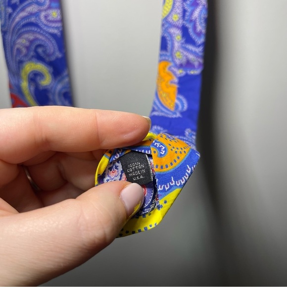 Ted Baker London Men's designer paisley multi color career office neck tie - Picture 6 of 6